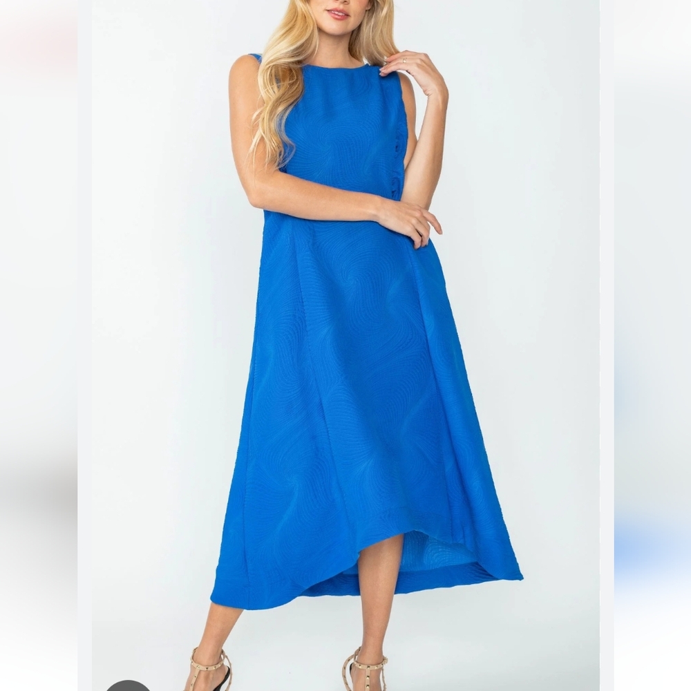 IC Collection Royal Blue Fit Flare Tank Dress  Large